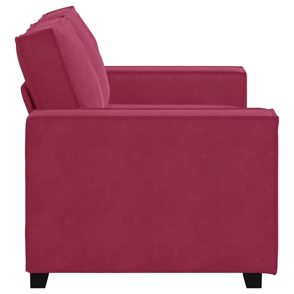 Canapé 2 places bordeaux 120 cm velours