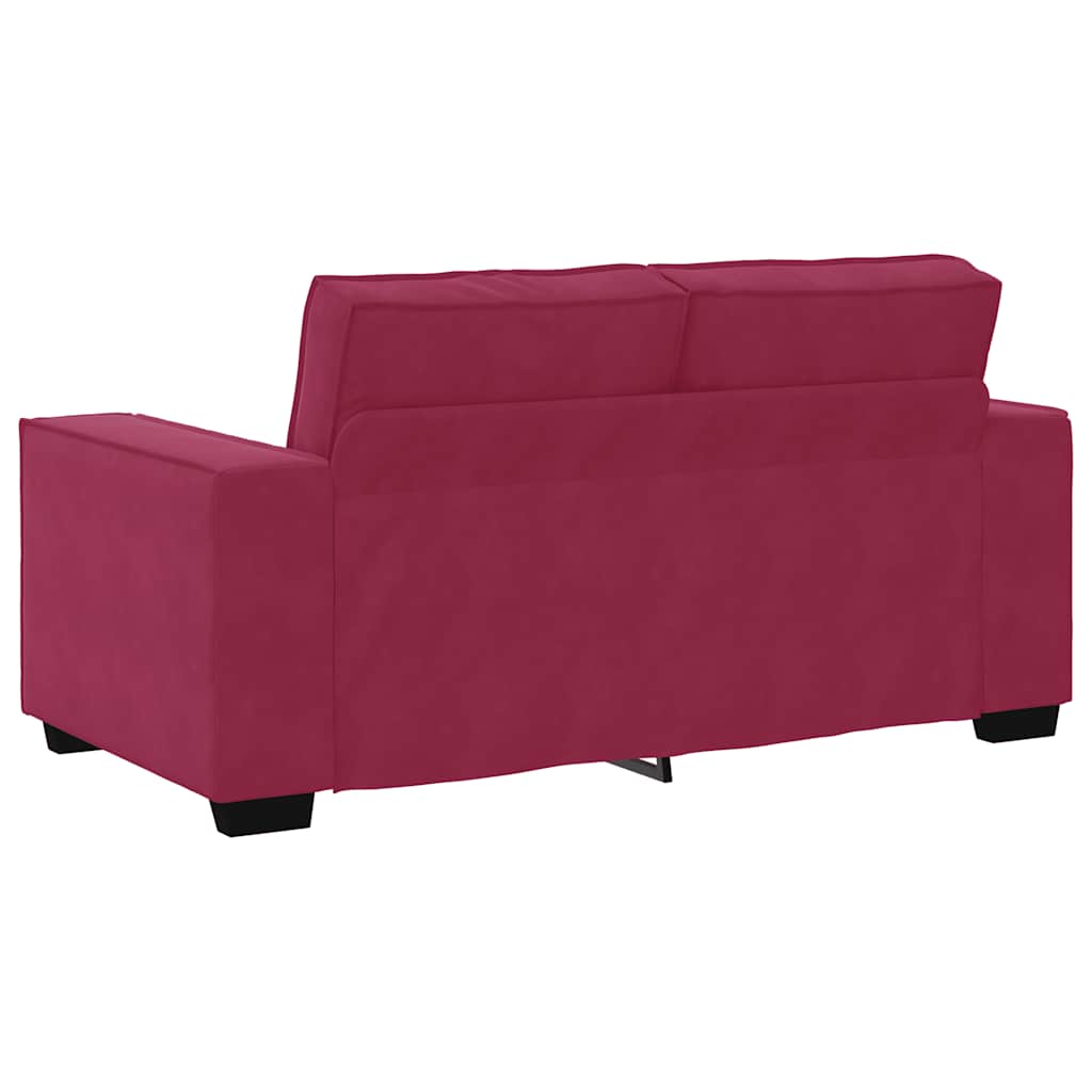 Canapé 2 places bordeaux 120 cm velours