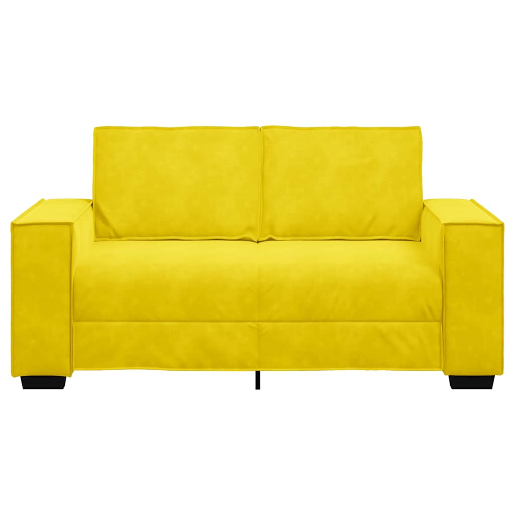 Canapé 2 places jaune 120 cm velours