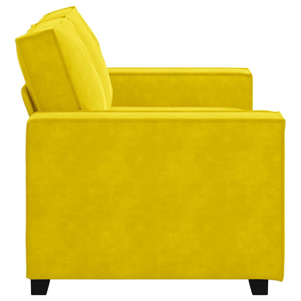 Canapé 2 places jaune 120 cm velours