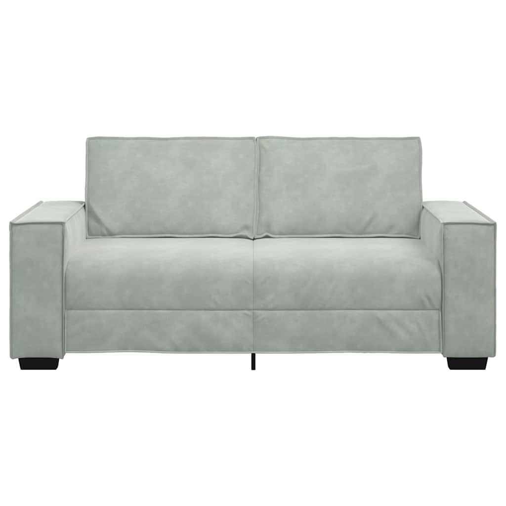 Canapé 2 places gris clair 140 cm velours