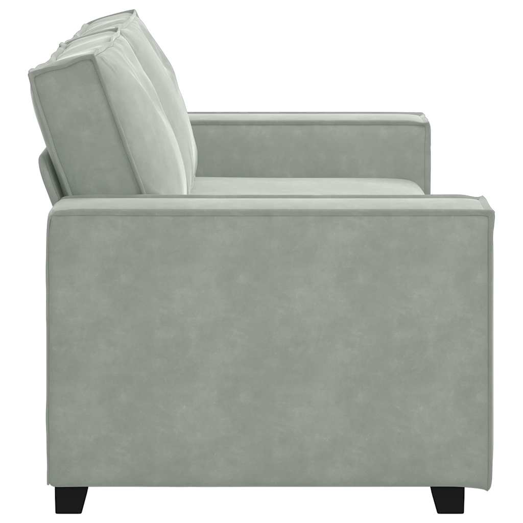 Canapé 2 places gris clair 140 cm velours
