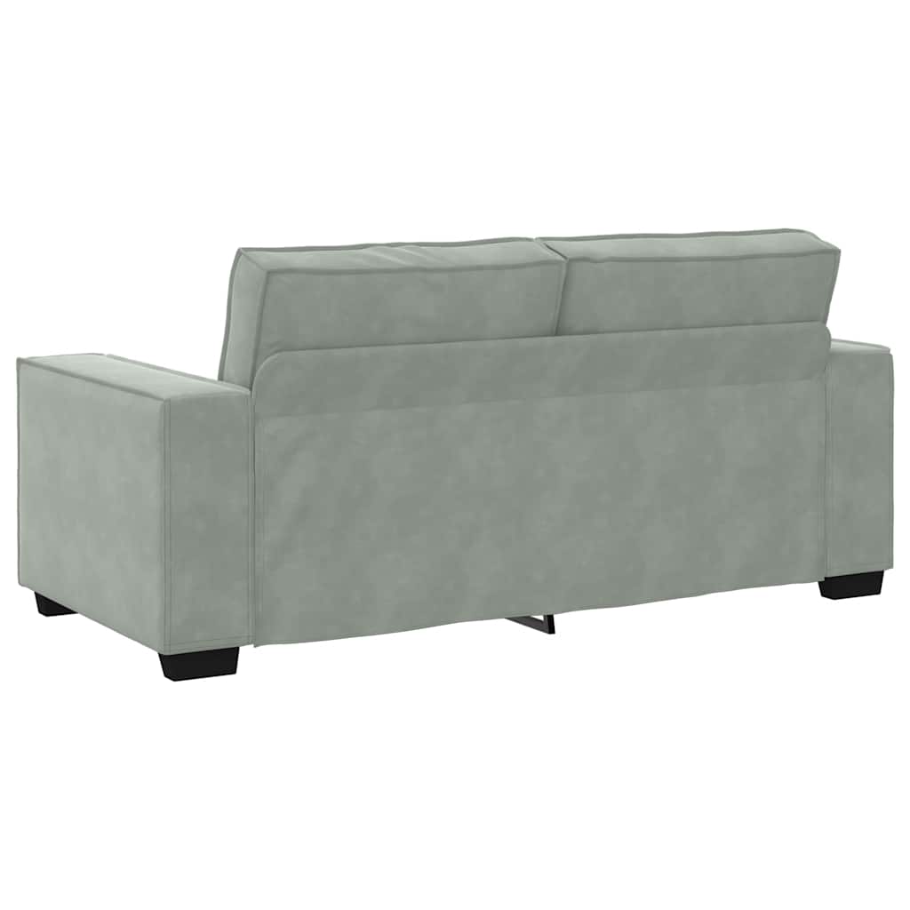 Canapé 2 places gris clair 140 cm velours