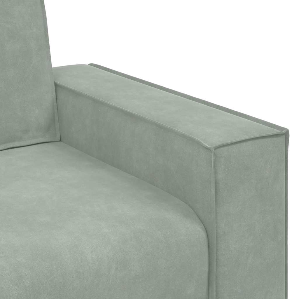 Canapé 2 places gris clair 140 cm velours