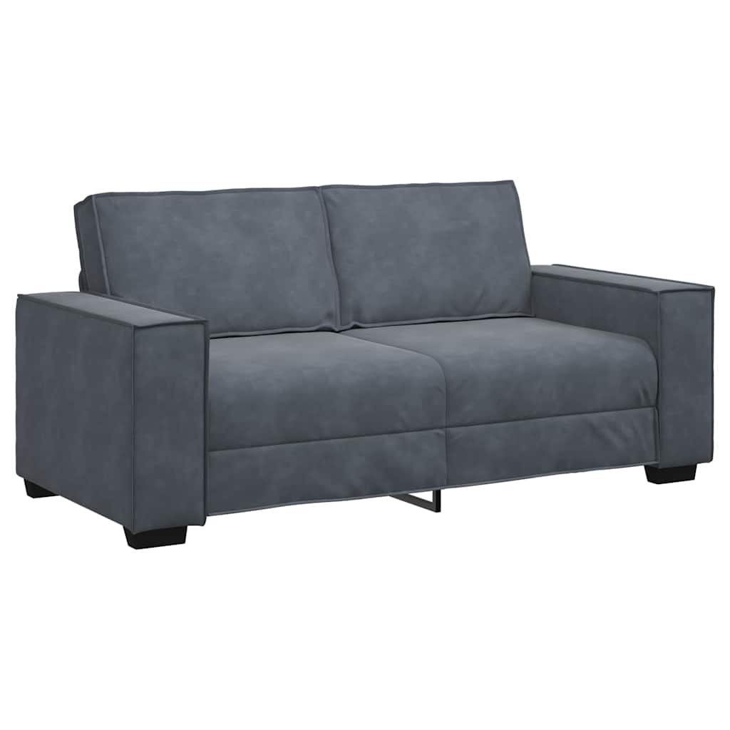 Canapé 2 places velours gris foncé 140 cm