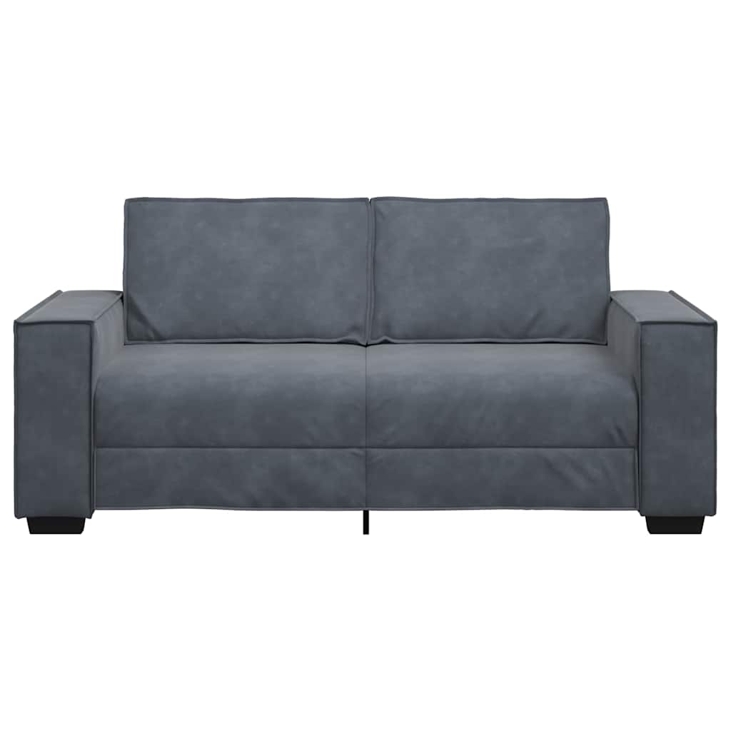 Canapé 2 places velours gris foncé 140 cm