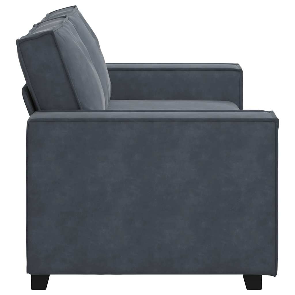 Canapé 2 places velours gris foncé 140 cm