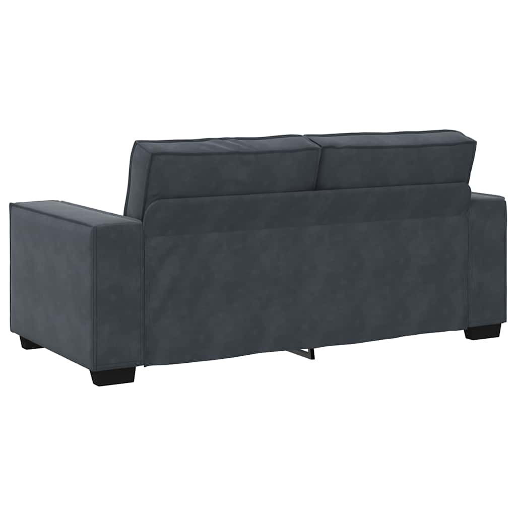 Canapé 2 places velours gris foncé 140 cm