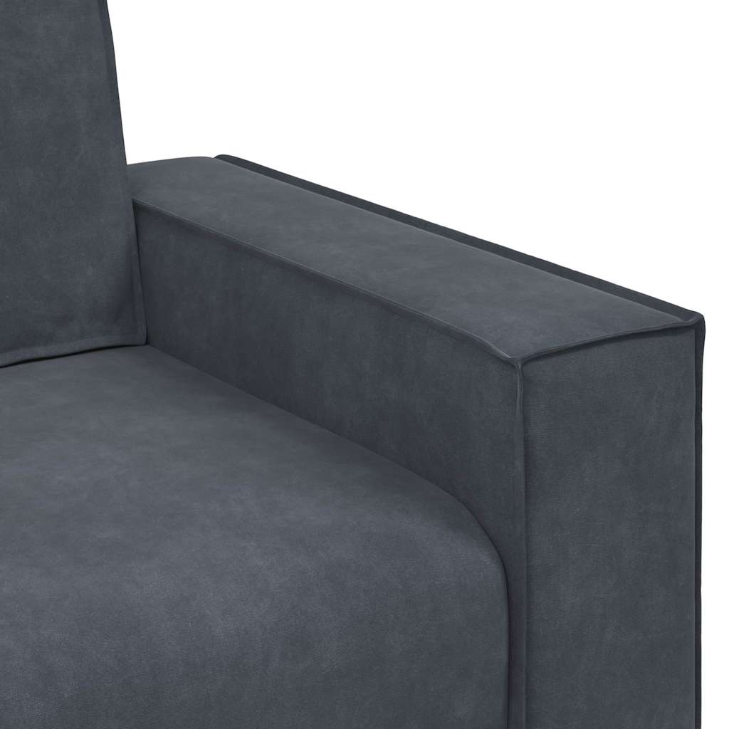Canapé 2 places velours gris foncé 140 cm