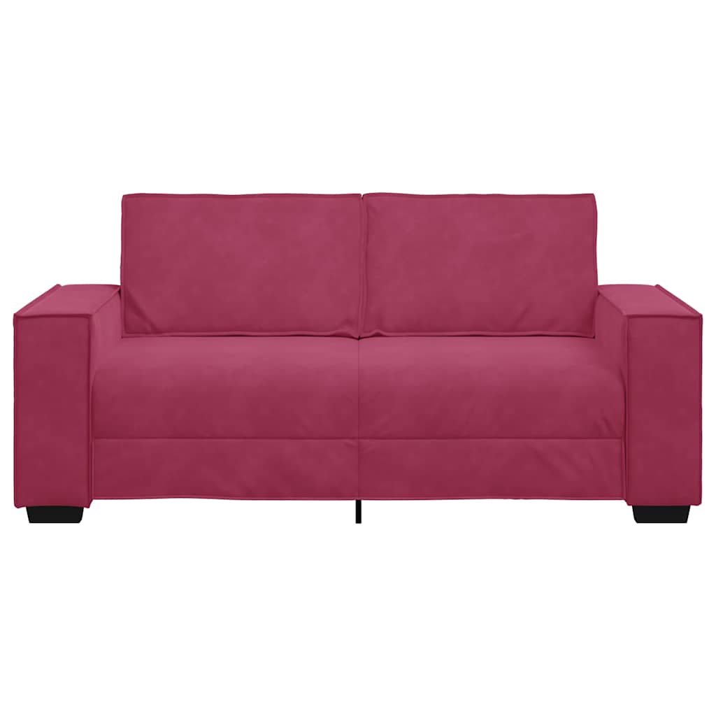Canapé 2 places bordeaux 140 cm velours