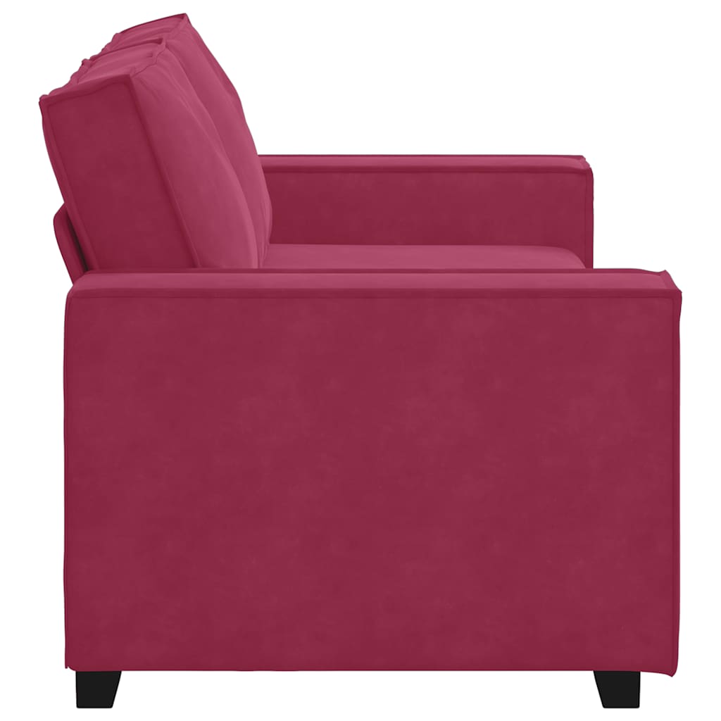 Canapé 2 places bordeaux 140 cm velours