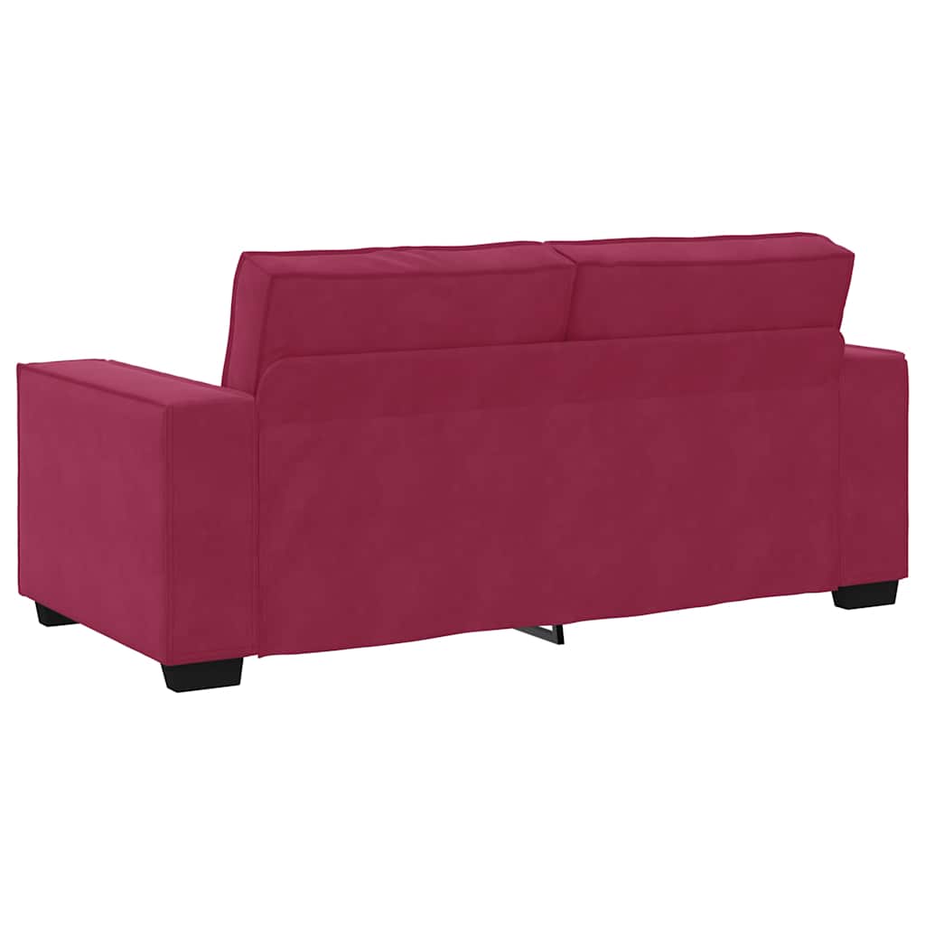 Canapé 2 places bordeaux 140 cm velours
