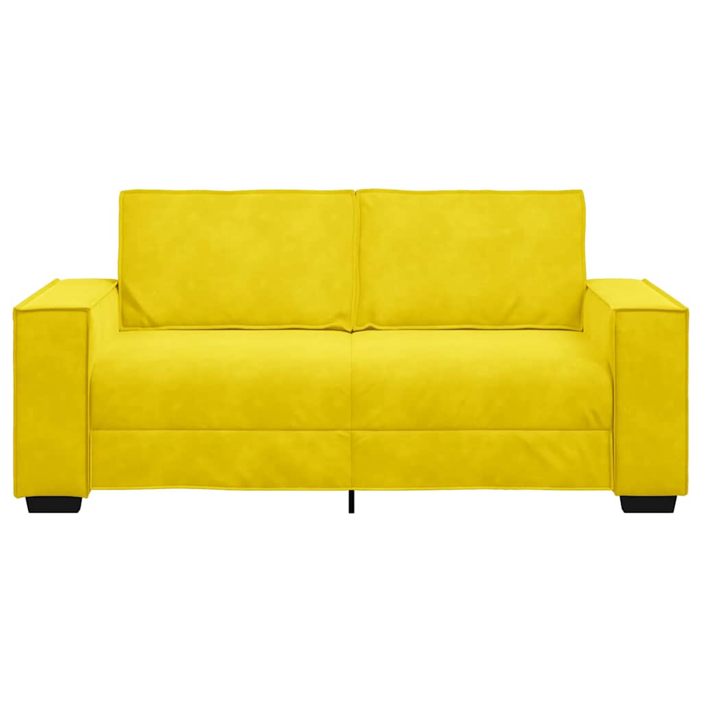Canapé 2 places jaune 140 cm velours