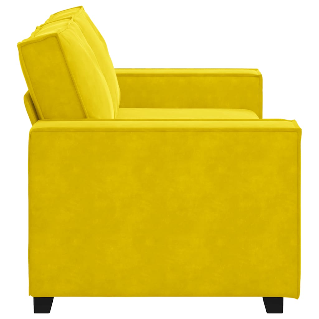 Canapé 2 places jaune 140 cm velours
