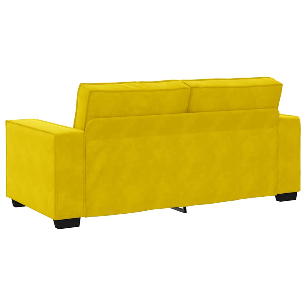 Canapé 2 places jaune 140 cm velours