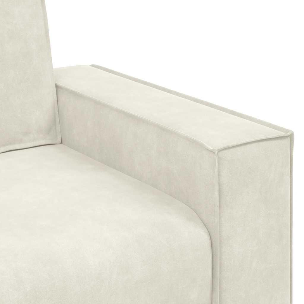 Canapé 2 places velours crème 140 cm