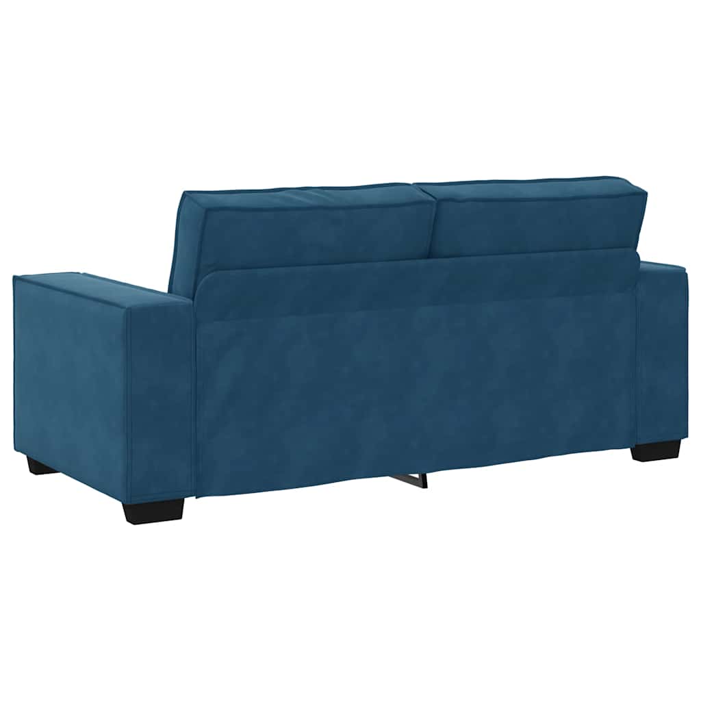 Canapé 2 places velours bleu 140 cm