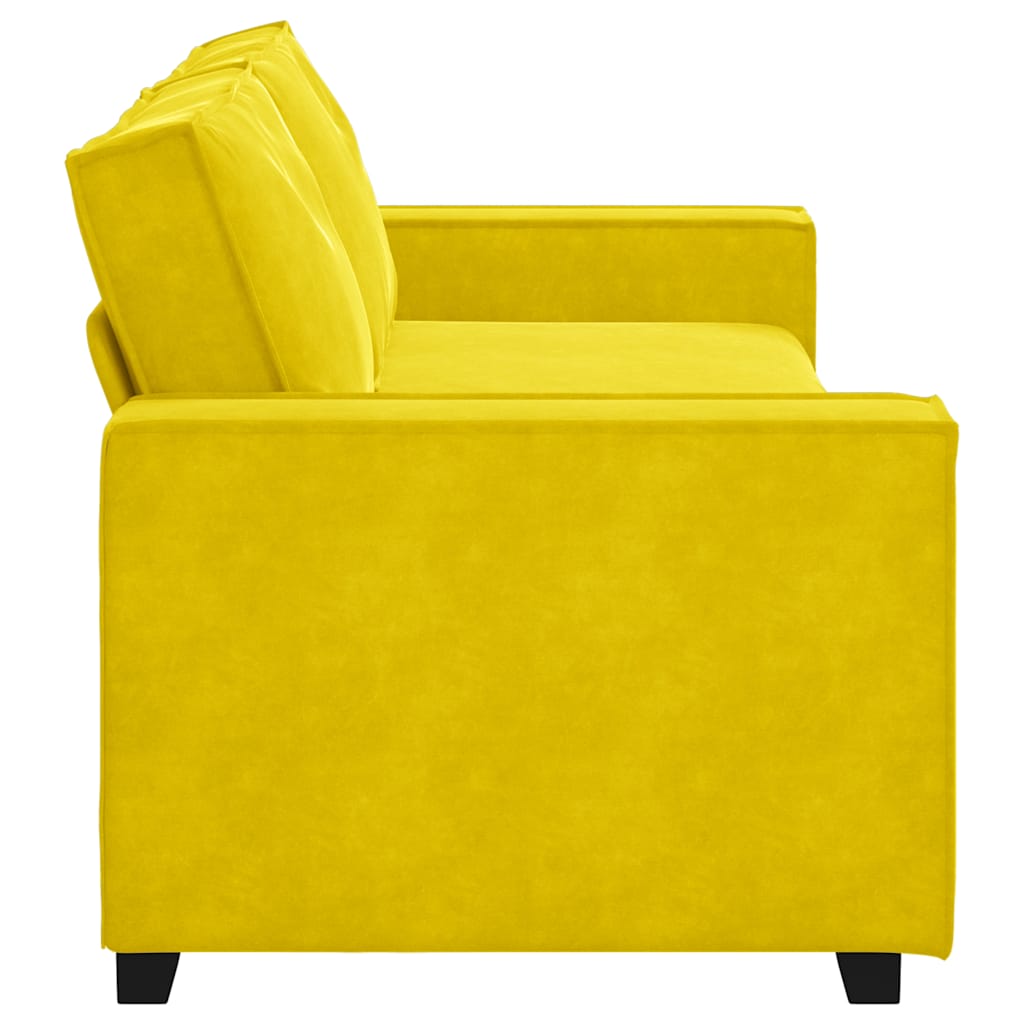 Canapé 3 places jaune 180 cm velours