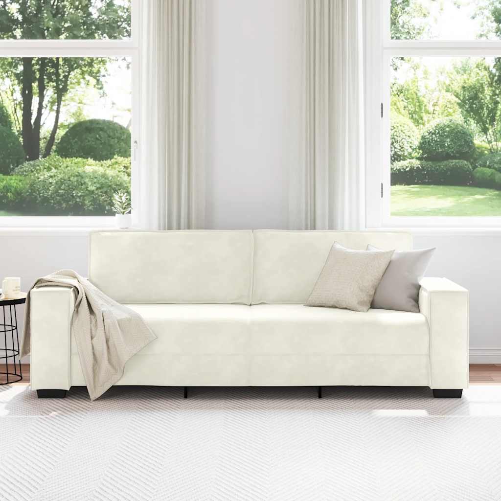 3-Sitzer-Sofa Creme 180 cm Samt
