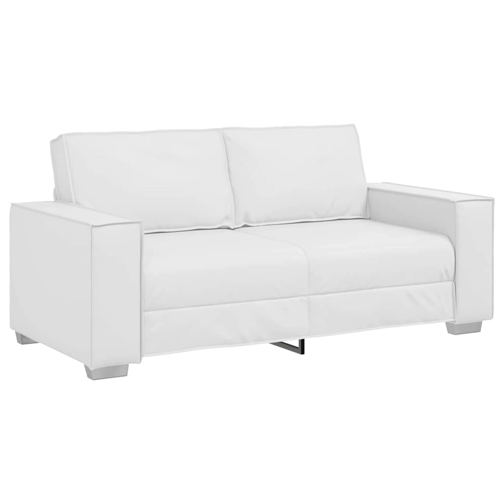 Liebesbank Sofa 140 cm mit Kissen Weiß Kunstleder