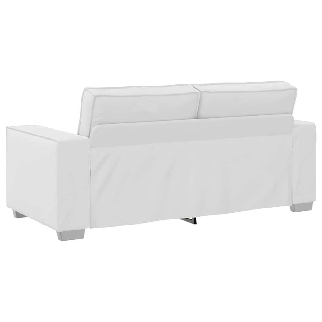 Liebesbank Sofa 140 cm mit Kissen Weiß Kunstleder