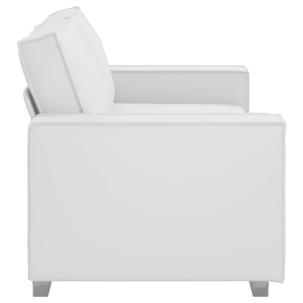 Liebesbank Sofa 140 cm mit Kissen Weiß Kunstleder