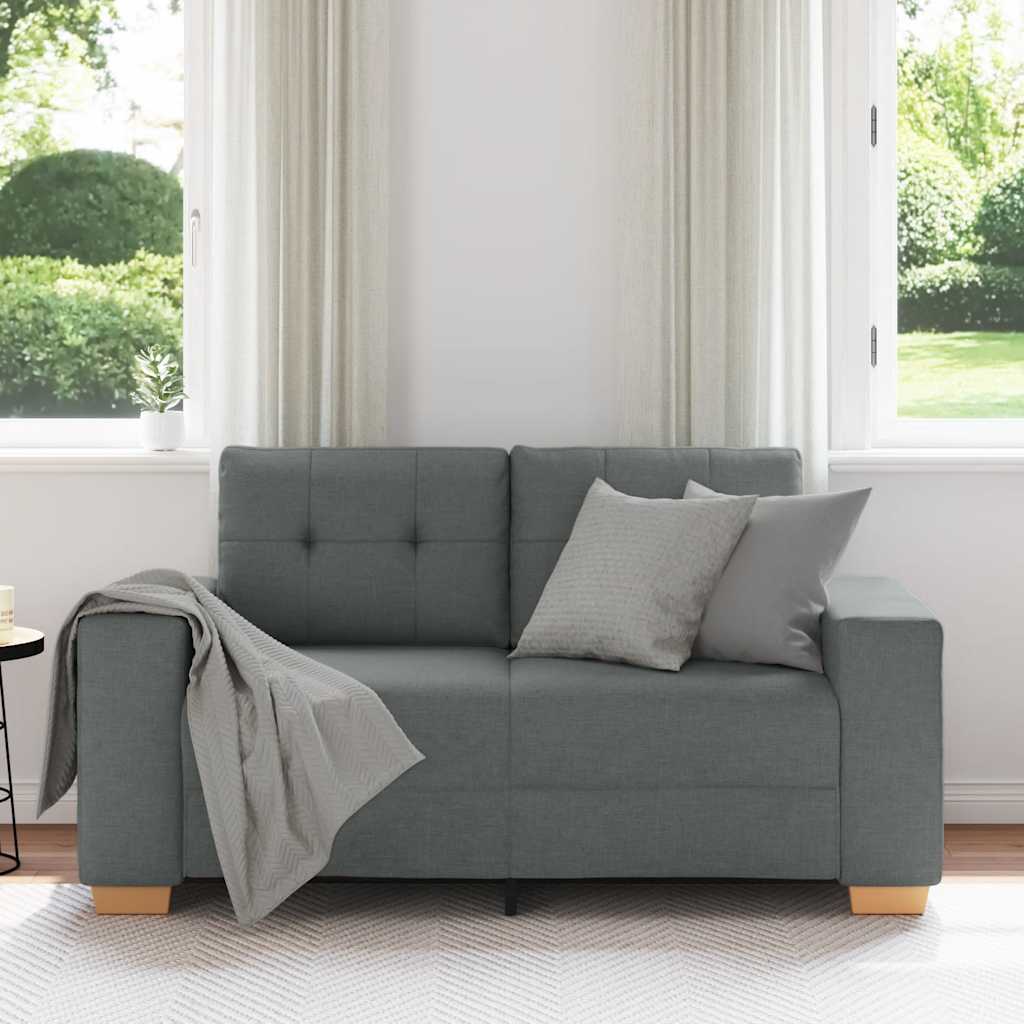 Canapé deux places en tissu gris foncé 120 cm