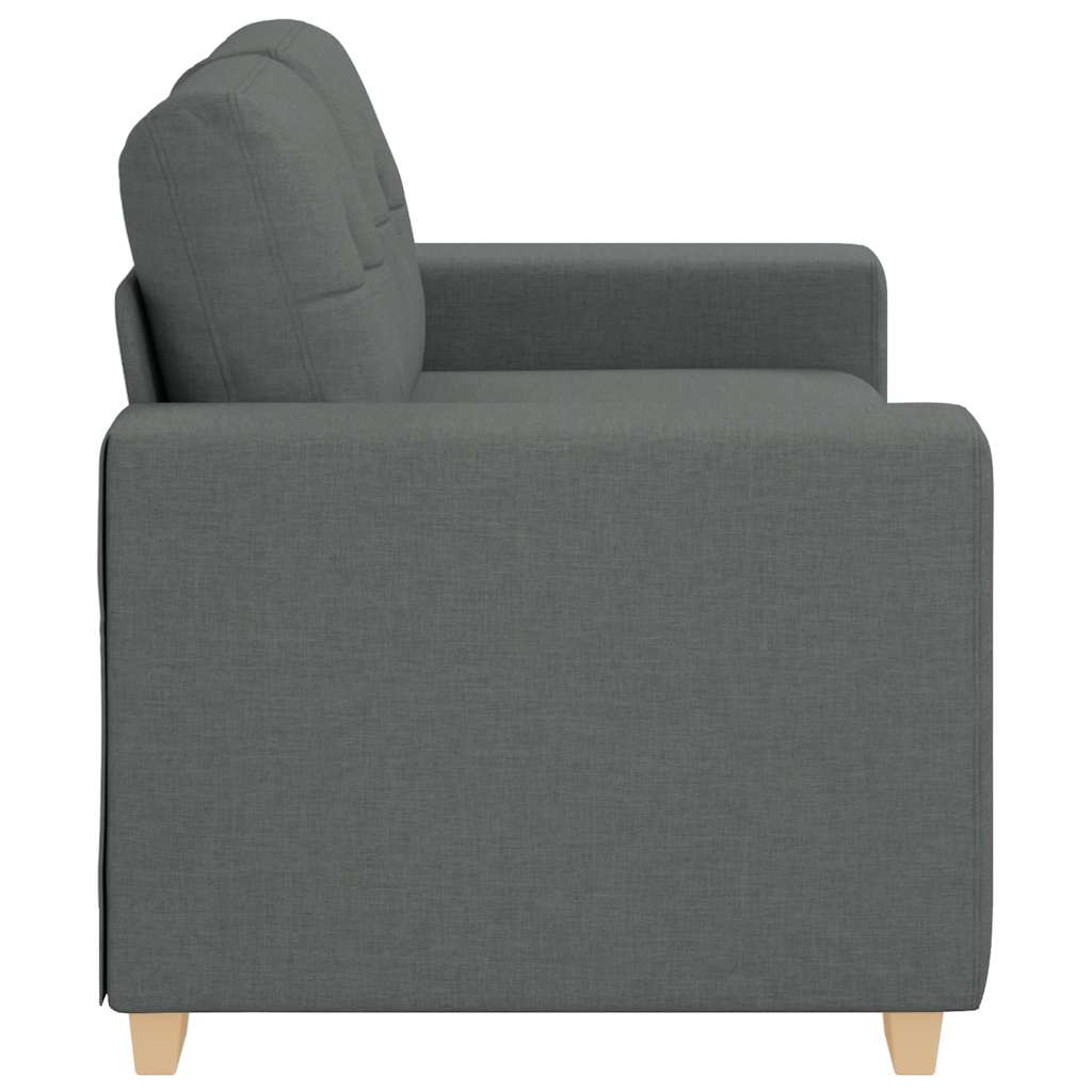 Canapé deux places en tissu gris foncé 120 cm