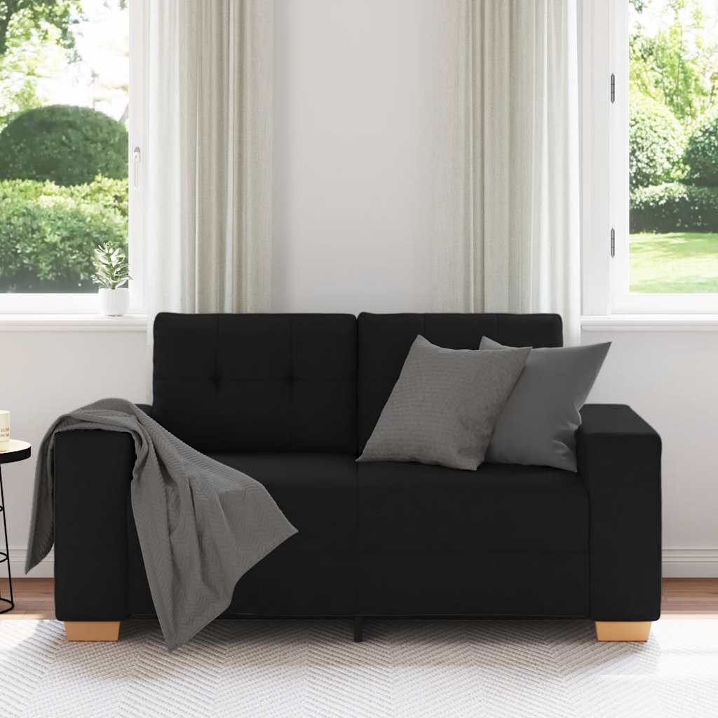 Canapé deux places en tissu noir 120 cm