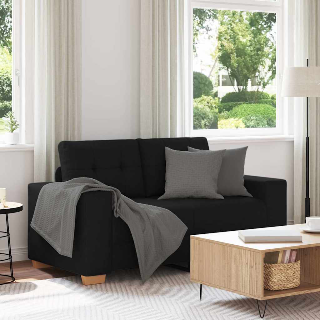 Canapé deux places en tissu noir 120 cm