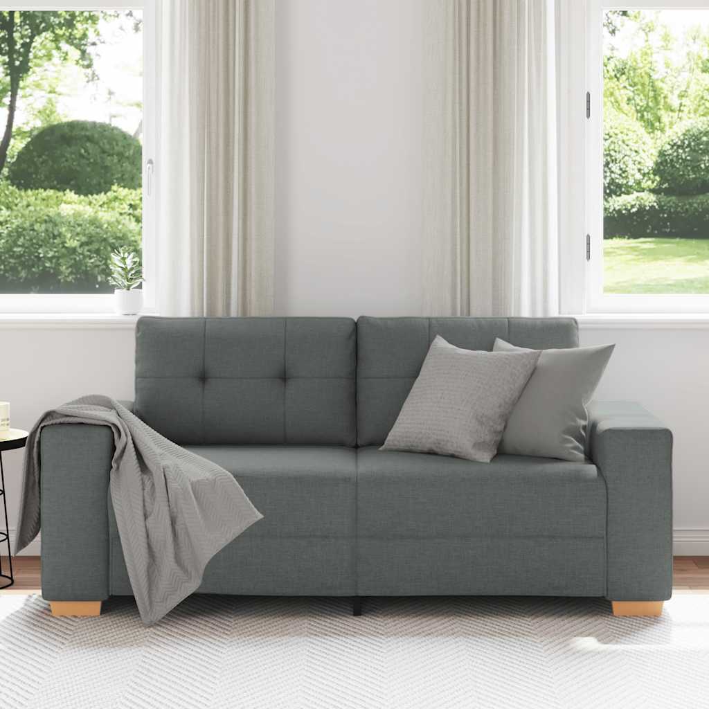 Canapé deux places gris foncé 140 cm tissu