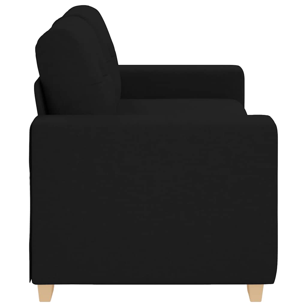 Canapé deux places en tissu noir 140 cm