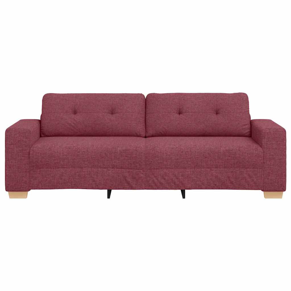 3-Sitzer Sofa mit Kissen Weinrot Stoff