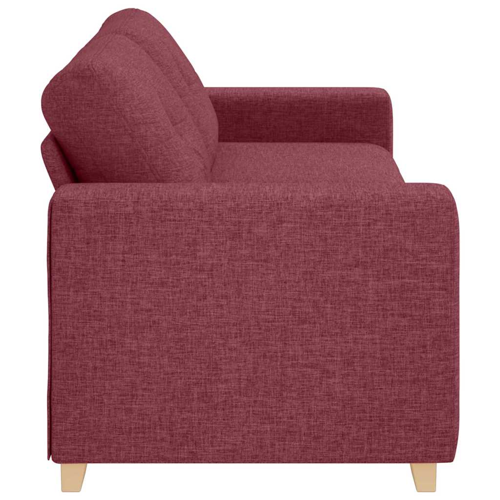 3-Sitzer Sofa mit Kissen Weinrot Stoff