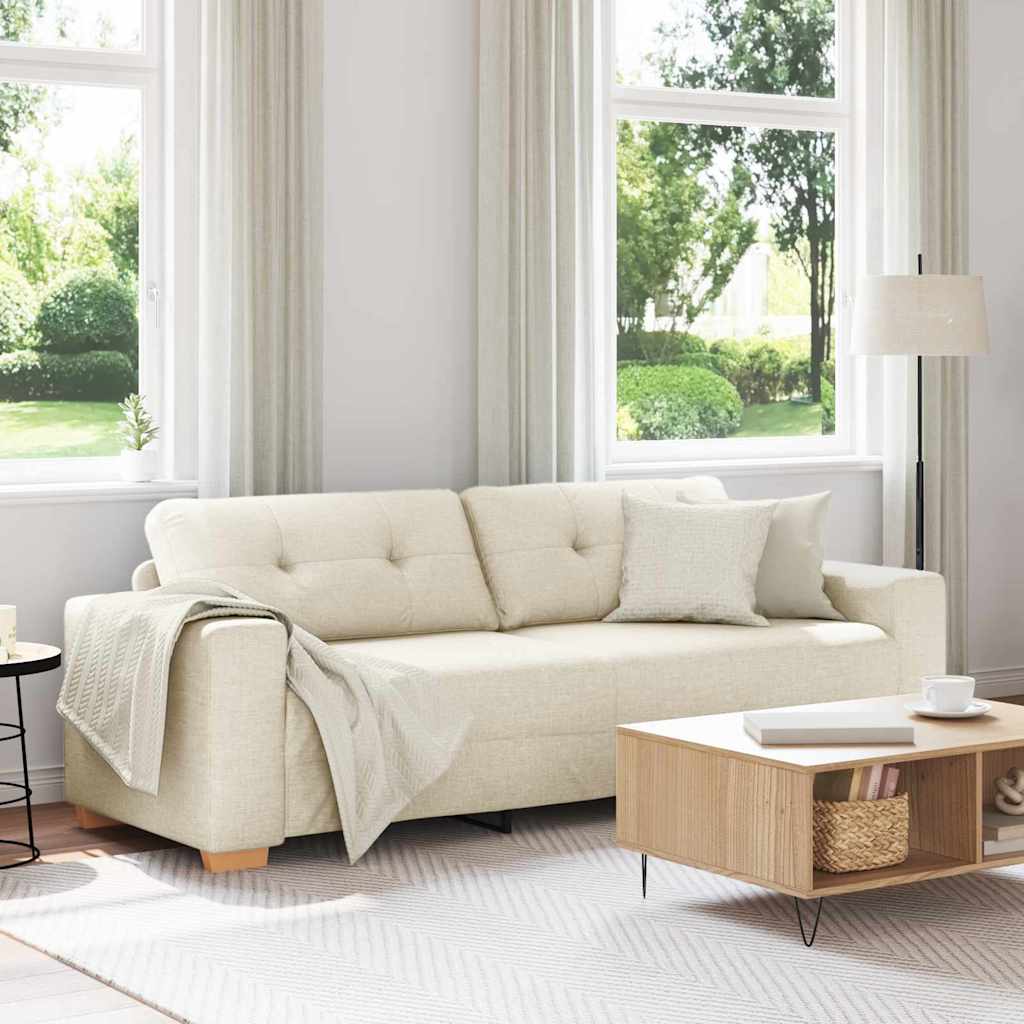 Sofa 3-Sitzer Leinen 180 cm