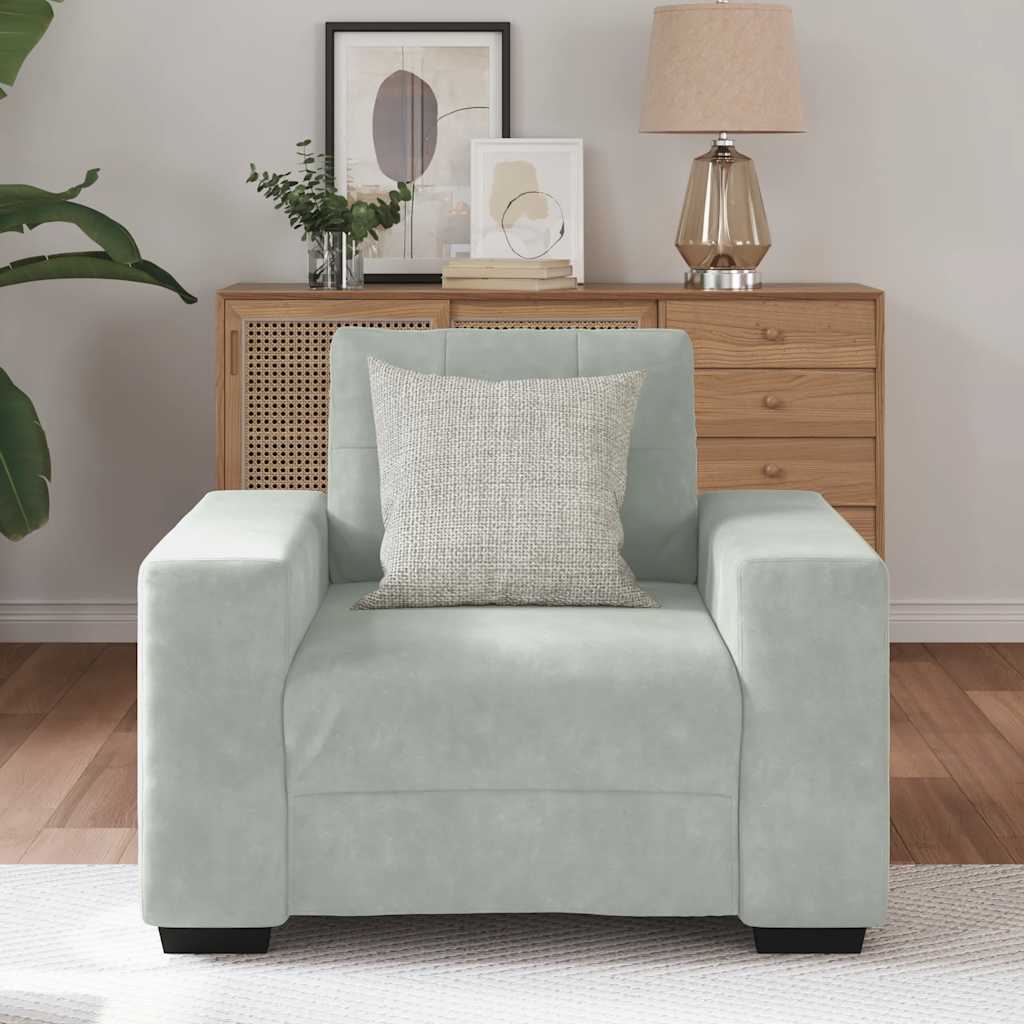 Sessel Hellgrau 60 cm Samt