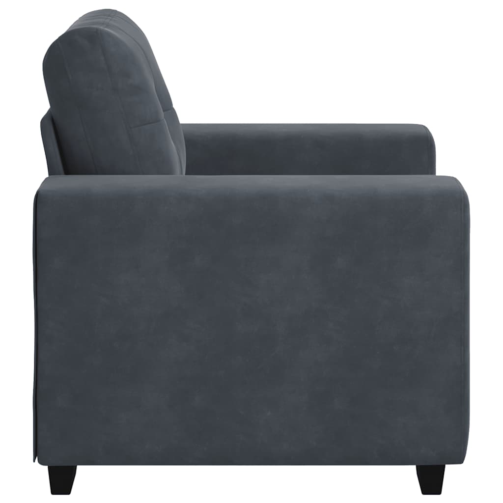 Fauteuil gris foncé 60 cm velours