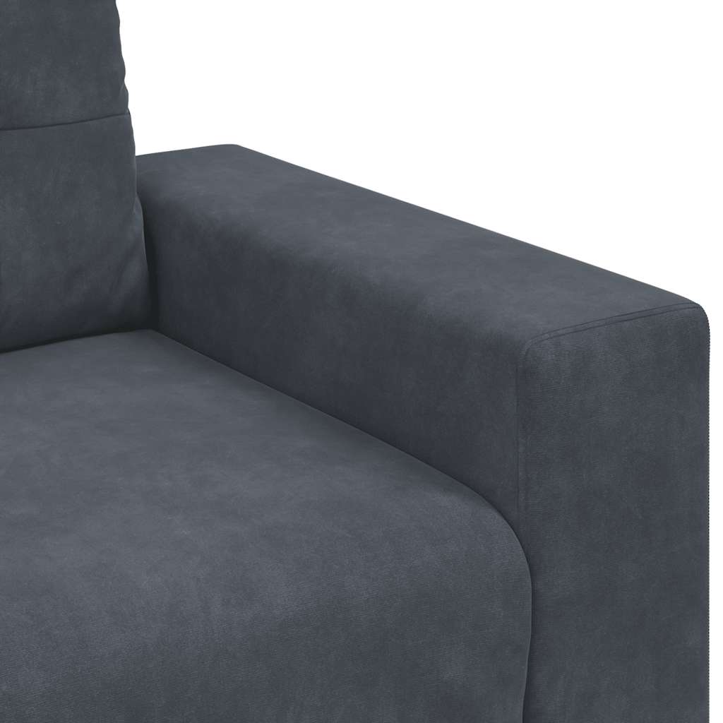 Fauteuil gris foncé 60 cm velours