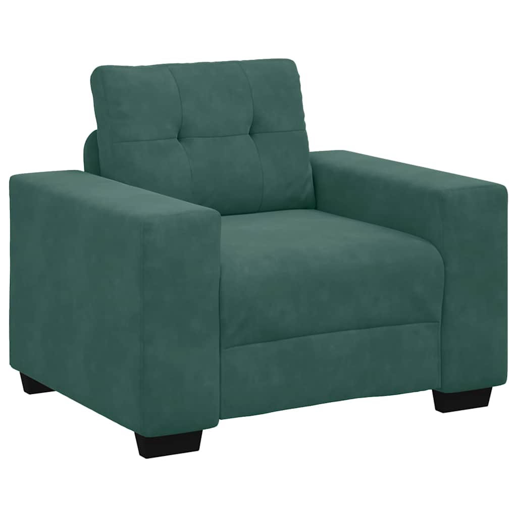 Fauteuil vert foncé 60 cm velours