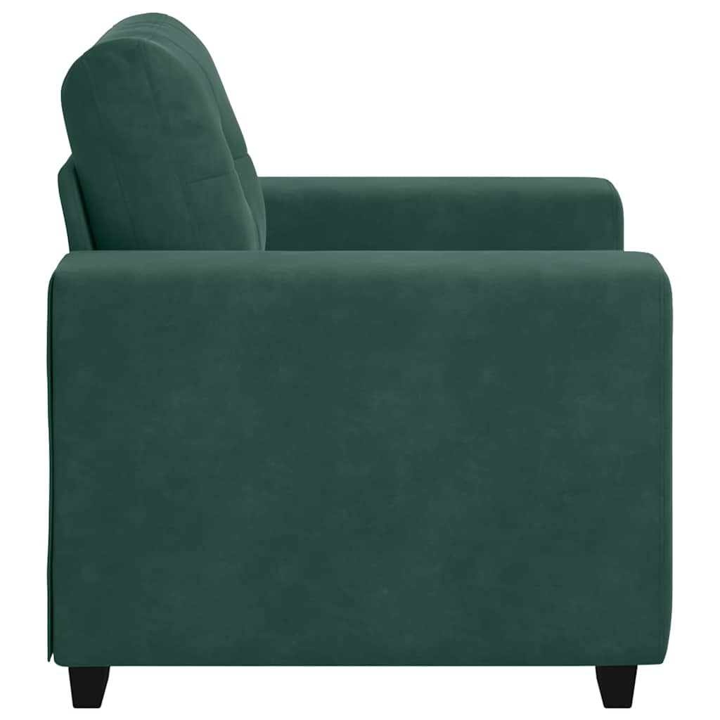 Fauteuil vert foncé 60 cm velours