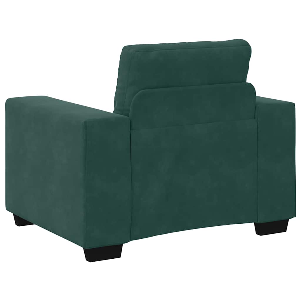 Fauteuil vert foncé 60 cm velours
