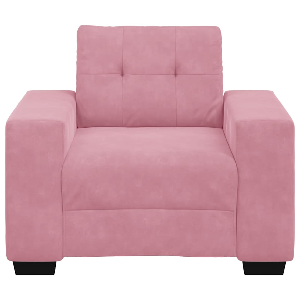 Fauteuil rose 60 cm velours