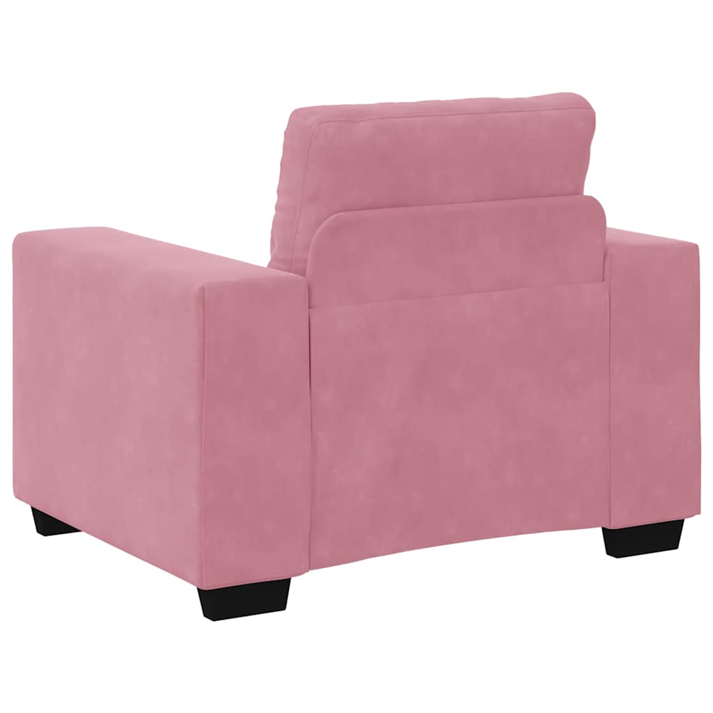 Fauteuil rose 60 cm velours