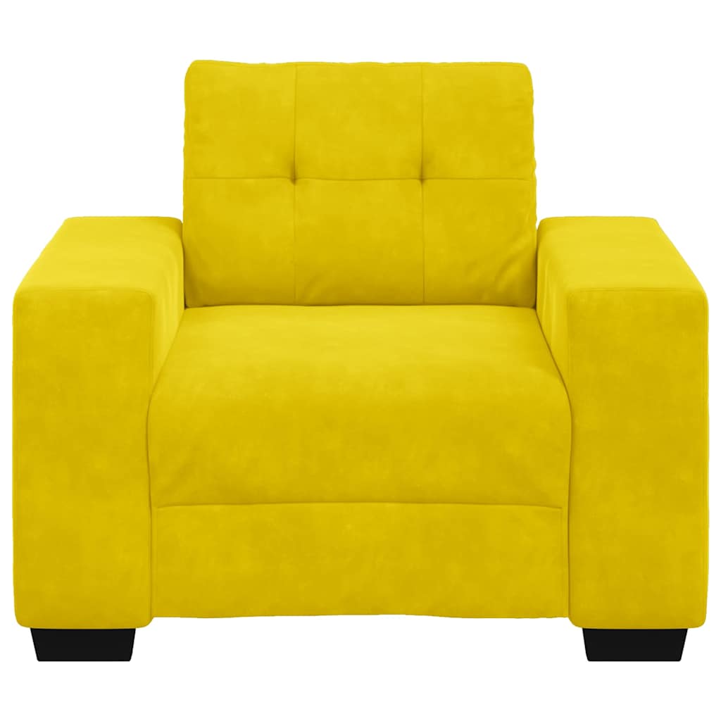 Fauteuil jaune 60 cm velours
