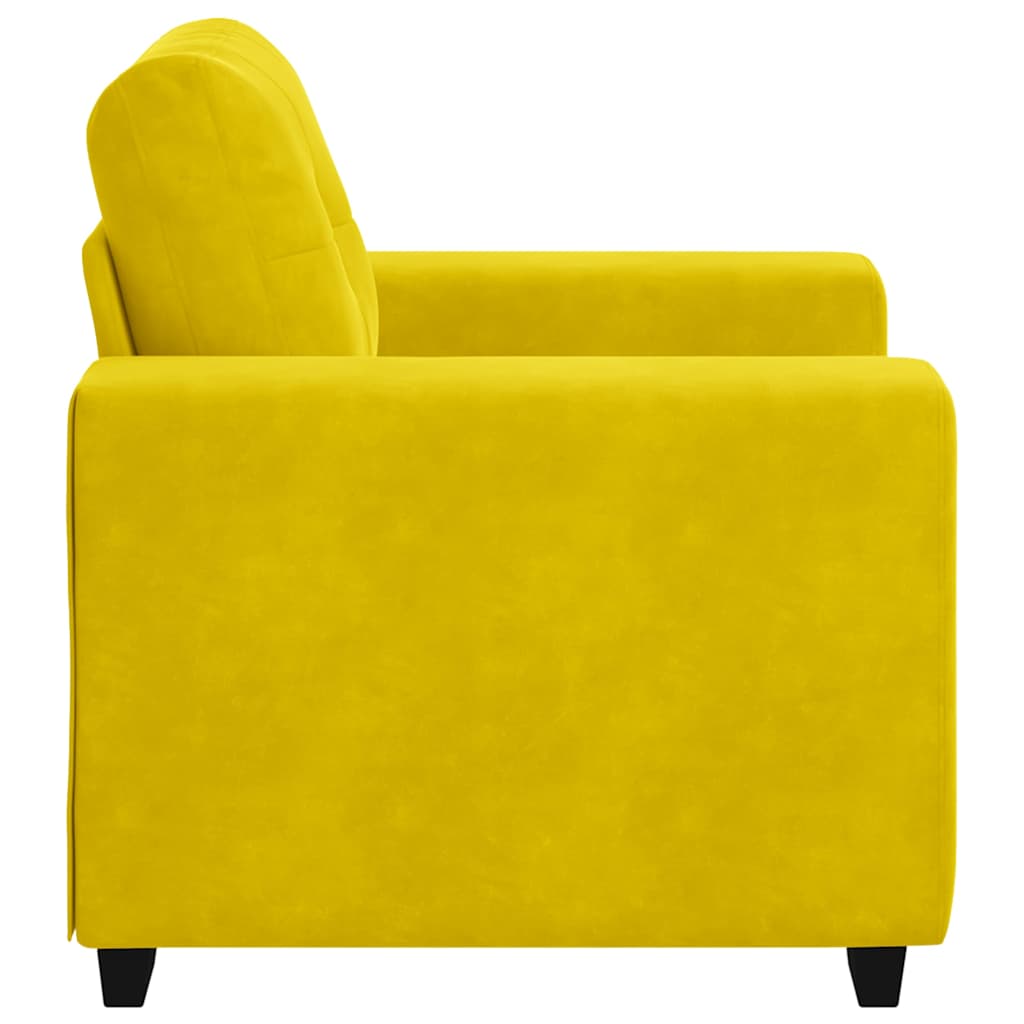 Fauteuil jaune 60 cm velours