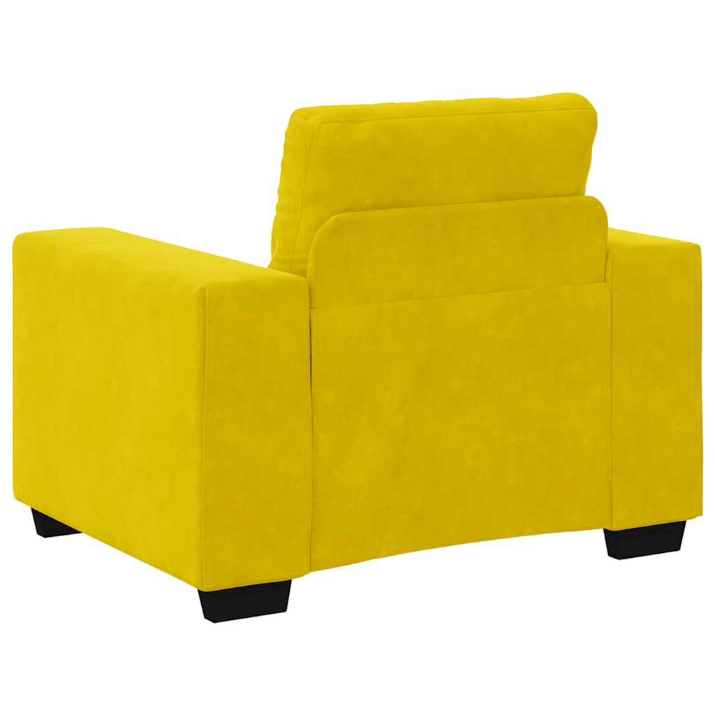Fauteuil jaune 60 cm velours