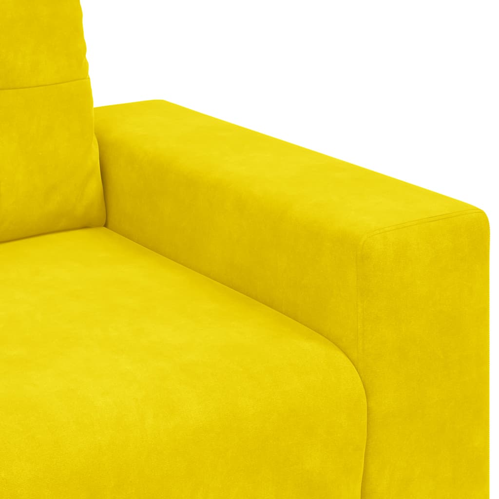Fauteuil jaune 60 cm velours