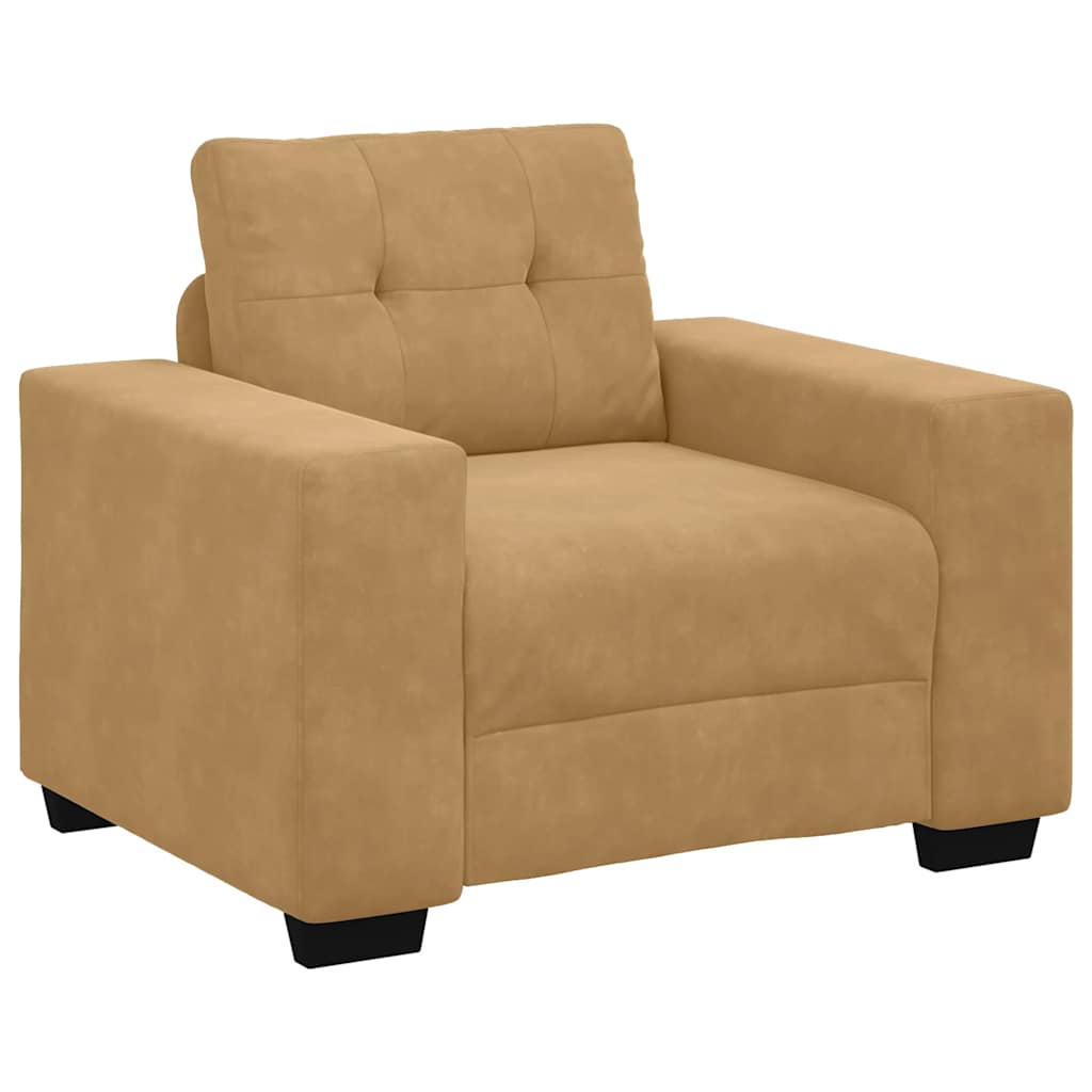 Fauteuil marron 60 cm velours