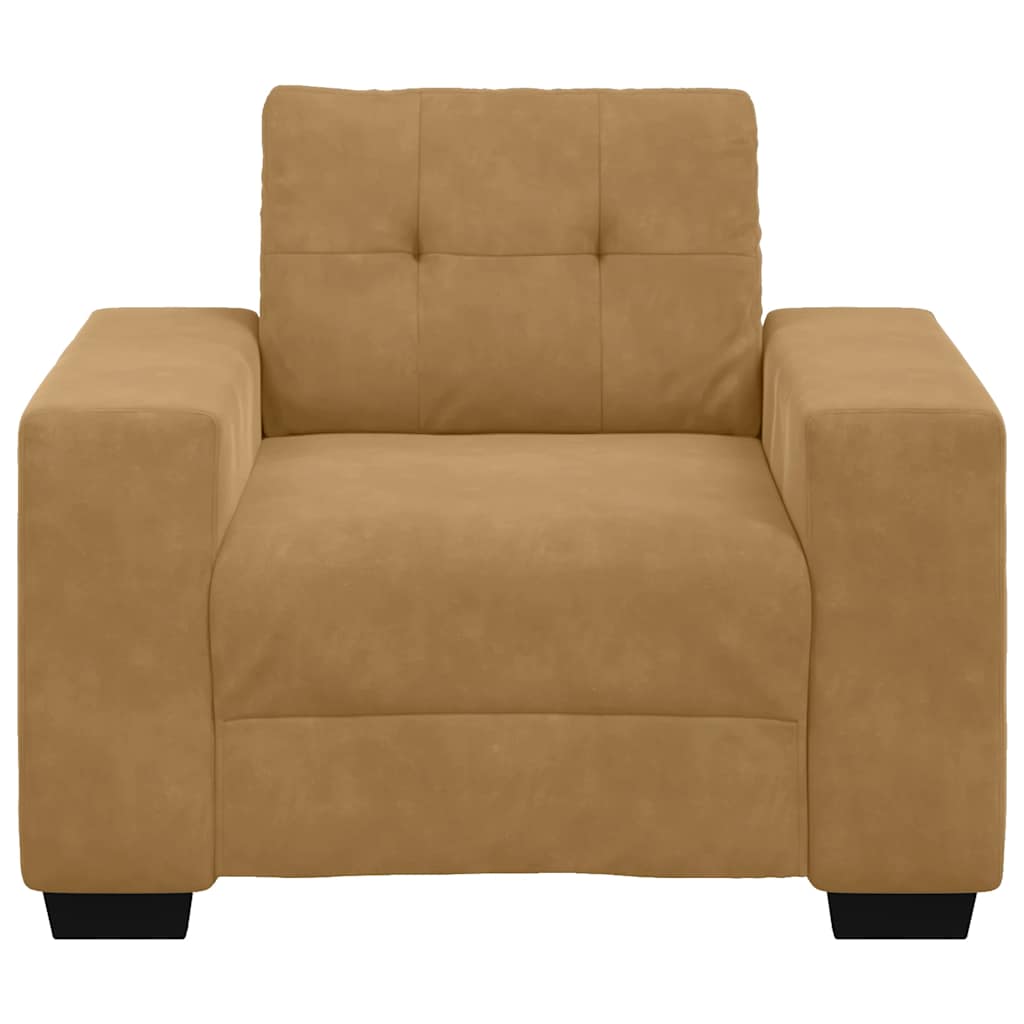 Fauteuil marron 60 cm velours