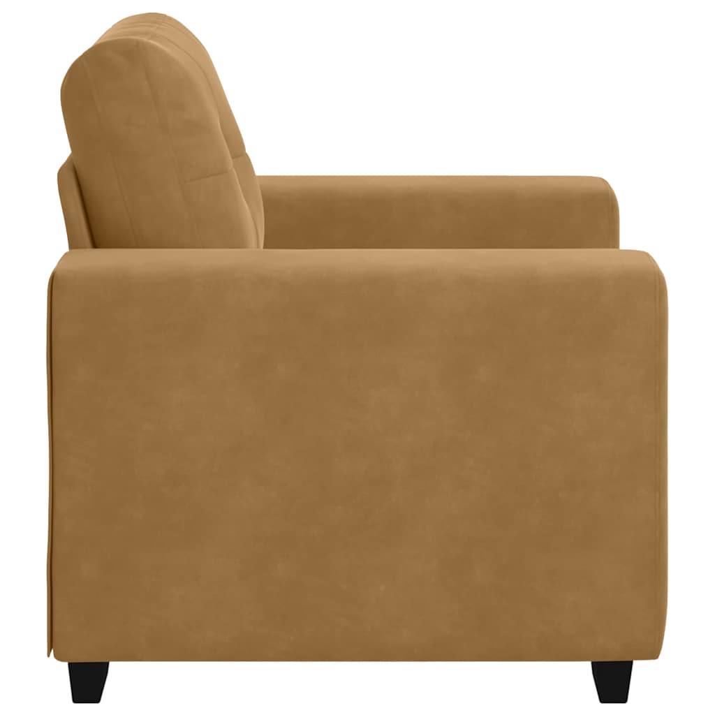 Fauteuil marron 60 cm velours